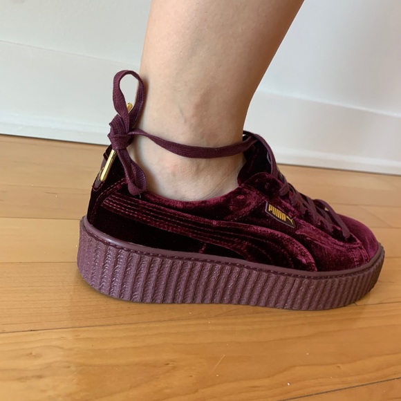 PUMA BY RIHANNA Limited Edition Burgundy Creepers - Picture 6 of 8